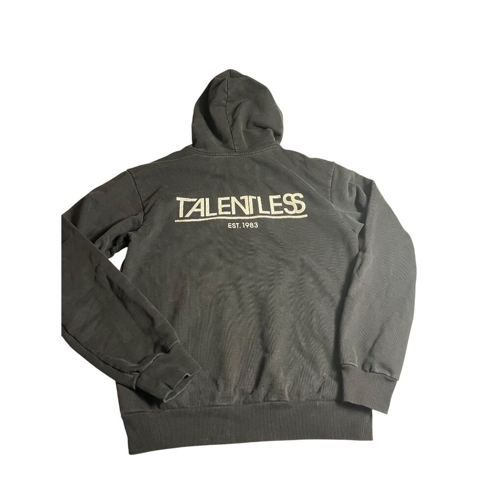 Talentless Women Hoodie M Black Thick Heavyweight distressed Sweatshirt Pullover